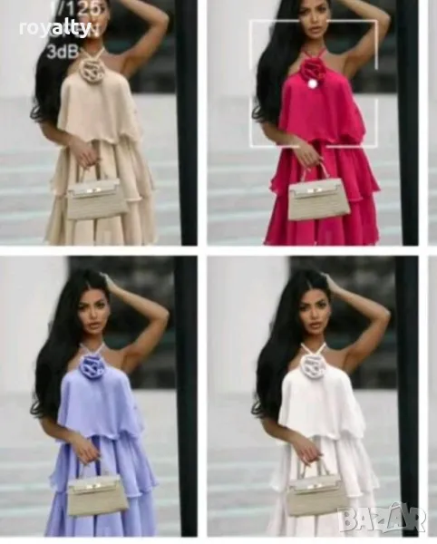 Официална лилава шифонена рокля, снимка 1