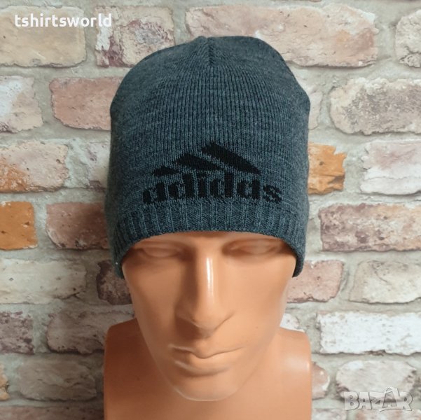 Нова зимна шапка на марката ADIDAS (Адидас) в сив цвят, снимка 1