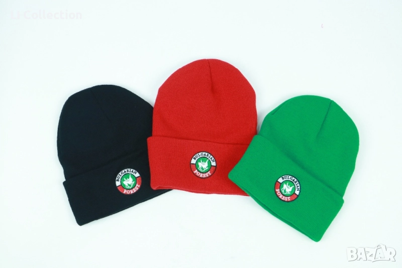 Зимна шапка - зелена , червена , черна, снимка 1
