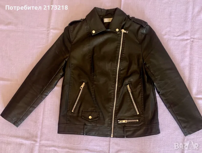 яке - дамско - черно - еко кожа, снимка 1