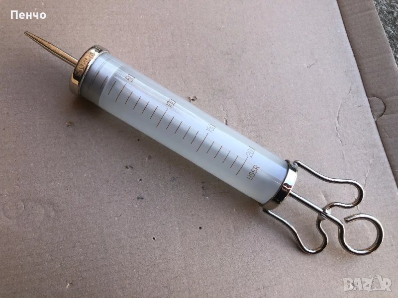 стара голяма, медицинска спринцовка - USSR, снимка 1