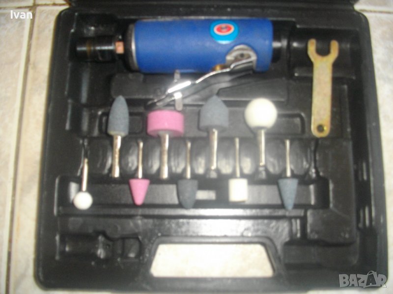 ф6мм-Нов Пневматичен Прав Шлайф-Белгия-VOS-Комплект С Компоненти-12 Части, снимка 1