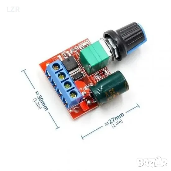 Mini PWM DC Motor Speed Controller Module DC-DC 5V-35V, снимка 1