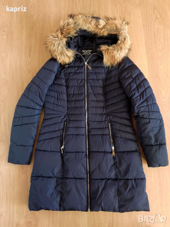 Зимно дълго яке с естествен пух , размер L , цена 40 лв, снимка 1