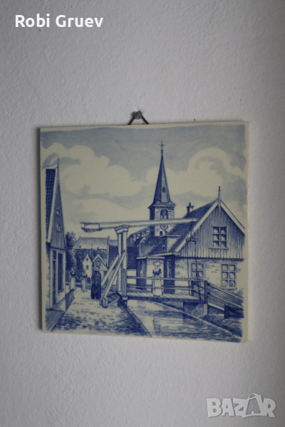 Винтидж порцеланова плочка за стена Delft Holland, снимка 1