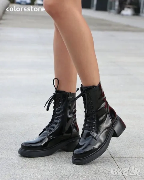 Равни боти - черен лак - BMG10, снимка 1