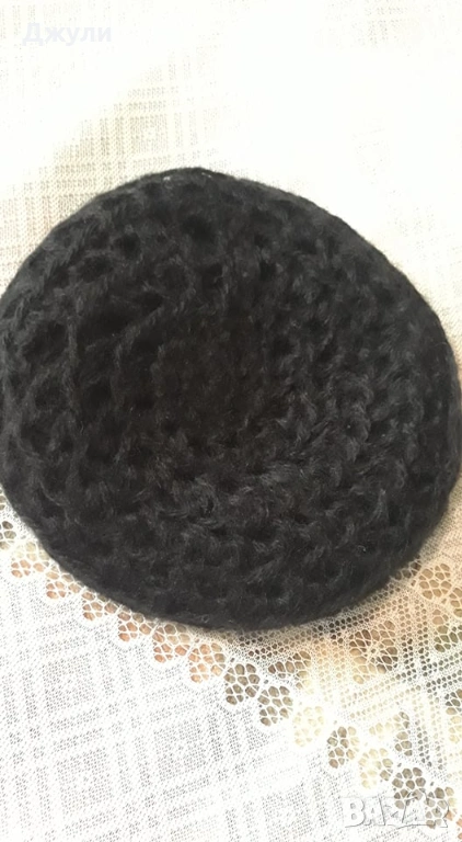 Черна плетена Шапка, снимка 1