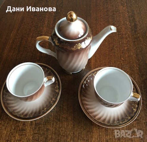 Порцеланов сервиз за кафе с 2 чаши и каничка, снимка 7 - Сервизи - 32438952