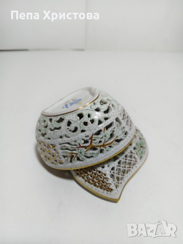 Кутия за бижута от ажурен унгарски порцелан Herend, снимка 8 - Други - 52655400