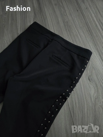 Жесток чер дамски панталон с капси., снимка 5 - Панталони - 53132115