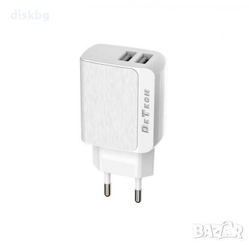 Ново зарядно от 220V на 2 USB порта 5V, 2.4A "De Tech"
