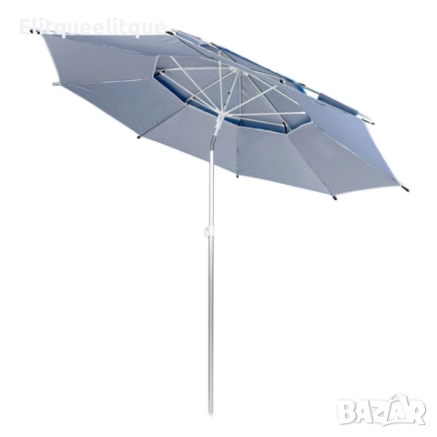 Плажен чадър Muhler – Широка сянка, пълна защита и интелигентен комфорт, снимка 2 - Градински мебели, декорация  - 49858656