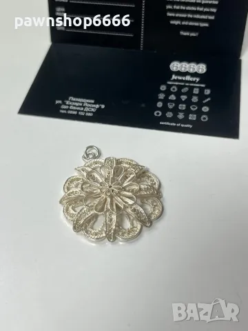 Ръчно направена сребърна висулка във филигран стил, снимка 10 - Колиета, медальони, синджири - 48585785