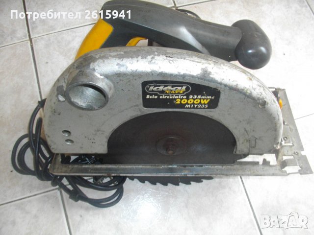 2000 Вата-ф235мм-Ръчен Циркуляр-голям-Реже до 86 мм-Добър-Ideal M1Y235, снимка 2 - Други инструменти - 33039391