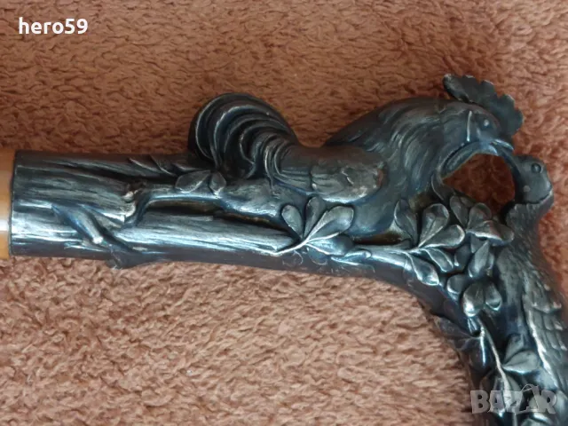 Стар антикварен чадър със сребърна ръкохватка-сребро 900, снимка 12 - Антикварни и старинни предмети - 49044110