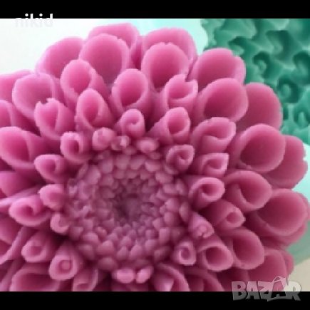 3D Хризантема фунийки цвете голям силиконов молд форма калъп фондан шоколад гипс сапун, снимка 5 - Форми - 37182036
