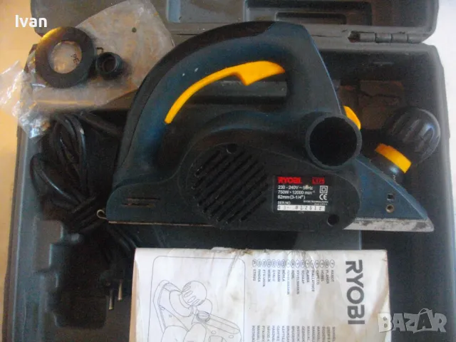 ЗА ЧАСТИ ЗА РЕМОНТ RYOBI L175 ЕЛЕКТРИЧЕСКО РЕНДЕ ХОБЕЛ 750 ВАТА/82мм НОЖОВЕ/0-2мм СТРУЖУВАНЕ С КУФАР, снимка 13 - Други инструменти - 48401565
