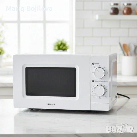 Микровълнова фурна MUHLER MO-5009 20L – 700W, механичен контрол, снимка 7 - Микровълнови - 53500735