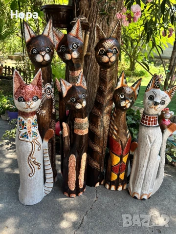 Котки от дърво , снимка 10 - Статуетки - 37531236