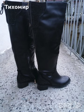 Дамски зимни кожени ботуши , снимка 2 - Дамски ботуши - 43708487