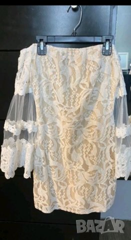 Уникална бяла дантелена рокля , снимка 5 - Рокли - 39870547