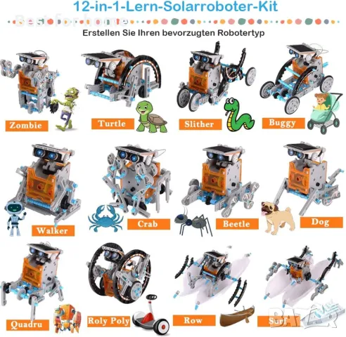  Комплект соларен конструктор  12-в-1 (тема -роботи)  ACELIFE STEM, снимка 2 - Конструктори - 50022791