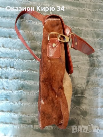 Дамска чанта естествена кожа и естествен косъм , снимка 3 - Чанти - 50299112