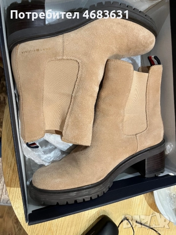 Дамски боти велурTOMMY HILFIGER, снимка 8 - Дамски боти - 52840550