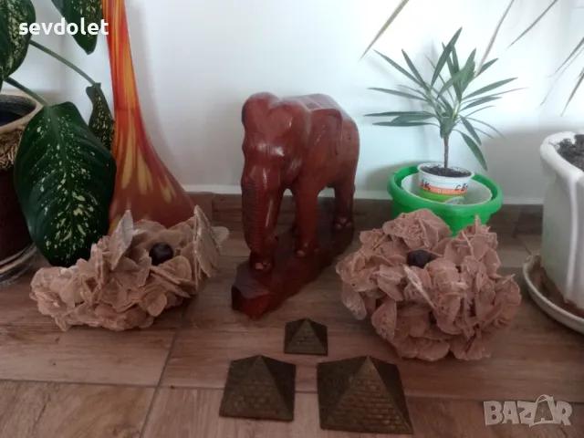 Стилна статуетка на азиатски слон.Дърворезба., снимка 5 - Колекции - 47599273