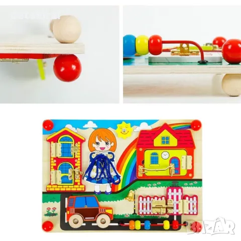 Дъска за двигателни умения - Веселотият Автомобил - БизиБорд, снимка 3 - Образователни игри - 47503793