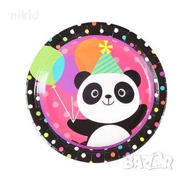 Панда шарени 10 бр парти чинии чинийки рожден ден