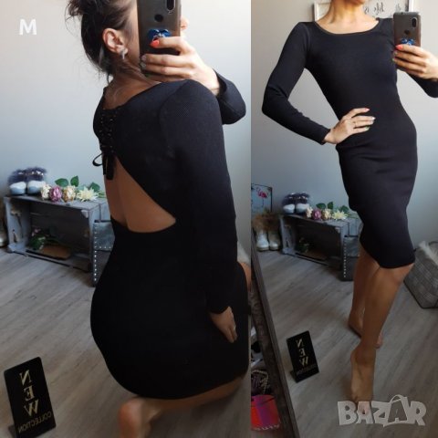 Нова колекция сива рипс рокля с гол гръб с връзки на намаление, снимка 2 - Рокли - 27403702