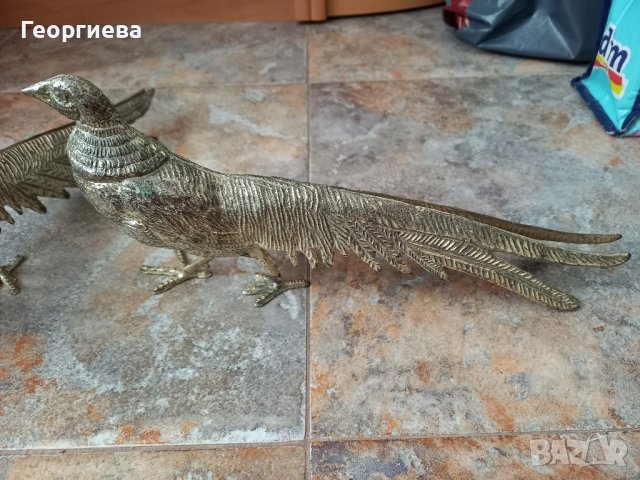 Два калаени пауна., снимка 8 - Статуетки - 44131626