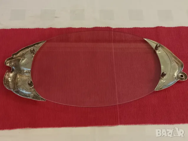 Посребрено плато за ордьоври и сухи мезета. , снимка 5 - Чинии - 47703021
