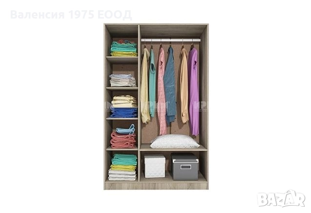 Трикрил гардероб Сити 1002 сонома, орех или комбинация бяло/ арвен, снимка 12 - Гардероби - 18790479