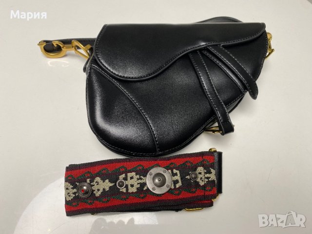 Малка черна Диор/Dior“ Saddle Bag“ чанта, снимка 4 - Чанти - 40670958