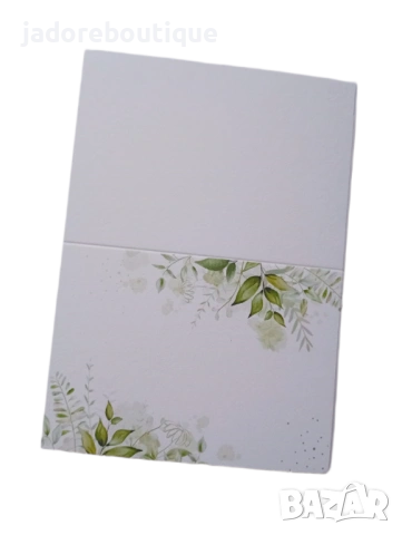 25 броя Тейбъл картички за надписване с принт на листа, снимка 2 - Други - 53490999