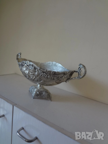 Голяма разкошна сребриста купа, снимка 7 - Антикварни и старинни предмети - 53528053