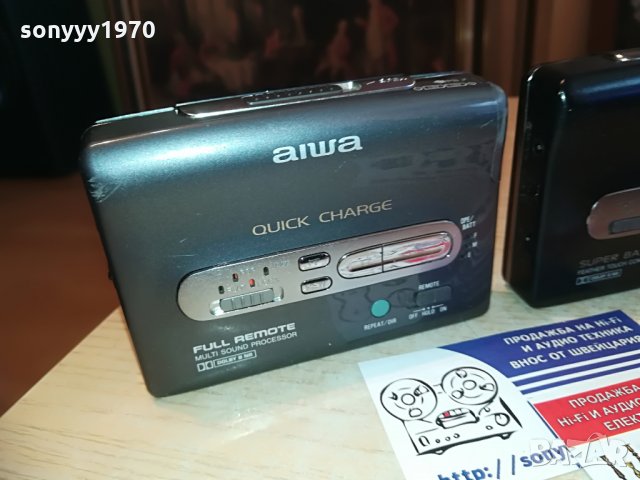 aiwa walkmen-made in singapore-mettal-2 броя, снимка 11 - MP3 и MP4 плеъри - 28436729
