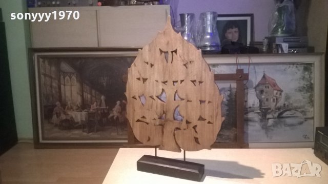 *ГОЛЯМО ДЪРВО-ДЪРВО с листа - фигура дърворезба на поставка ръчна изработка, снимка 11 - Колекции - 27397021