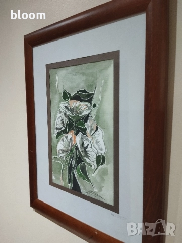 Акварел-Цветя, снимка 3 - Картини - 52195340