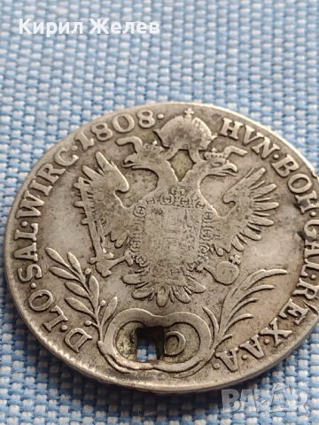 Сребърна монета 20 кройцера 1808г. Франц втори Виена Австрия 14907, снимка 8 - Нумизматика и бонистика - 42970847