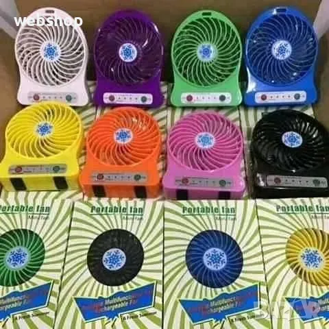 ПРОМО!! Преносим Настолен вентилатор с 3 степени и презареждаща се батерия, снимка 2 - Друга електроника - 50398360