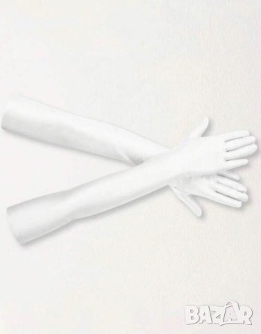 дълги бели ръкавици, снимка 3 - Ръкавици - 43716765
