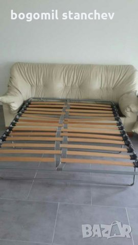 Кожен диван 3 места с подматрачна рамка, снимка 5 - Дивани и мека мебел - 28988648