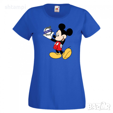 Дамска тениска Mickey Mouse Volvo.Подарък,Изненада,, снимка 3 - Тениски - 36529641