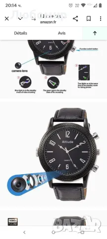 Шпионски часовник с камера Full HD 1080P IR Vision 32GB

, снимка 9 - Мъжки - 50131661