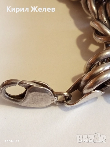 Масивна сребърна гривна Кралска плетка майсторска ръчна изработка 50772, снимка 4 - Гривни - 52984918