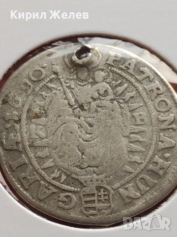 Сребърна монета 15 кройцера Леополд първи Кремниц Унгария 13681, снимка 9 - Нумизматика и бонистика - 42987579