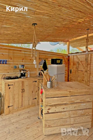 Стационарнa караванa с голям навес на Градина, снимка 2 - Каравани под наем - 53219305